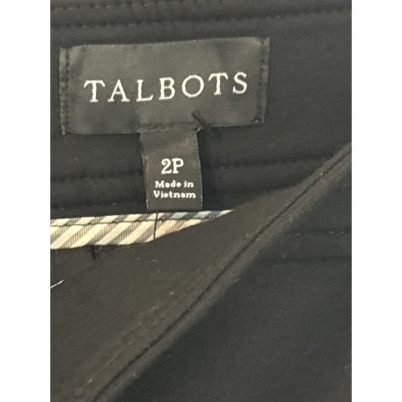 Talbots Black Slim Leg Ankle Dress Pants Womens Size 2P Petite Career Casual - Picture 2 of 4